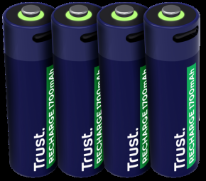 Baterija - Trust 25631 Įkraunama AA 1700 mAh 800 Ciklų 4-Paketas