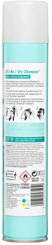 Batiste Original Sausas šampūnas sausas šampūnas, 350 ml