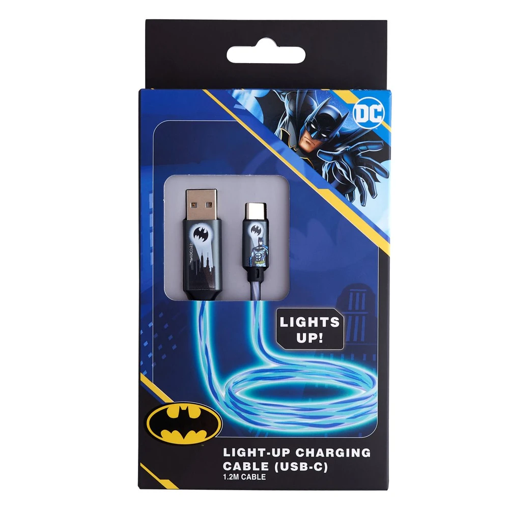 Šviečiantis laidas Lazerbuilt Batman USB A to USB C