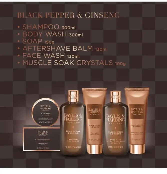Baylis Harding Debenhams Men Juodas Pepper & Ginseng Men's Discovery Gift Set