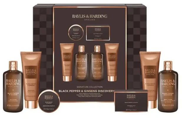 Baylis Harding Debenhams Men Juodas Pepper & Ginseng Men's Discovery Gift Set