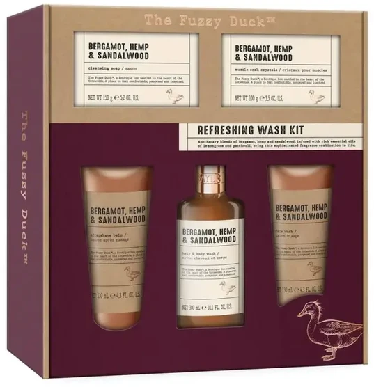 Baylis Harding Debenhams Men the Fuzzy Duck Bergamot, Hemp & Sandalwood Men's Refreshing Wash Kit Gift Set