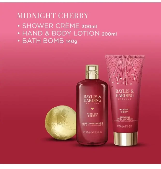 Baylis Harding Debenhams Midnight Cherry Luxury Heart Keepsake Gift Box Gift Set