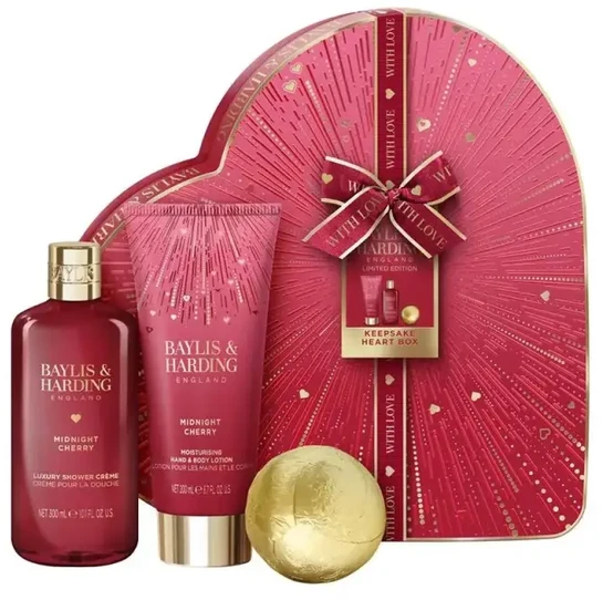 Baylis Harding Debenhams Midnight Cherry Luxury Heart Keepsake Gift Box Gift Set