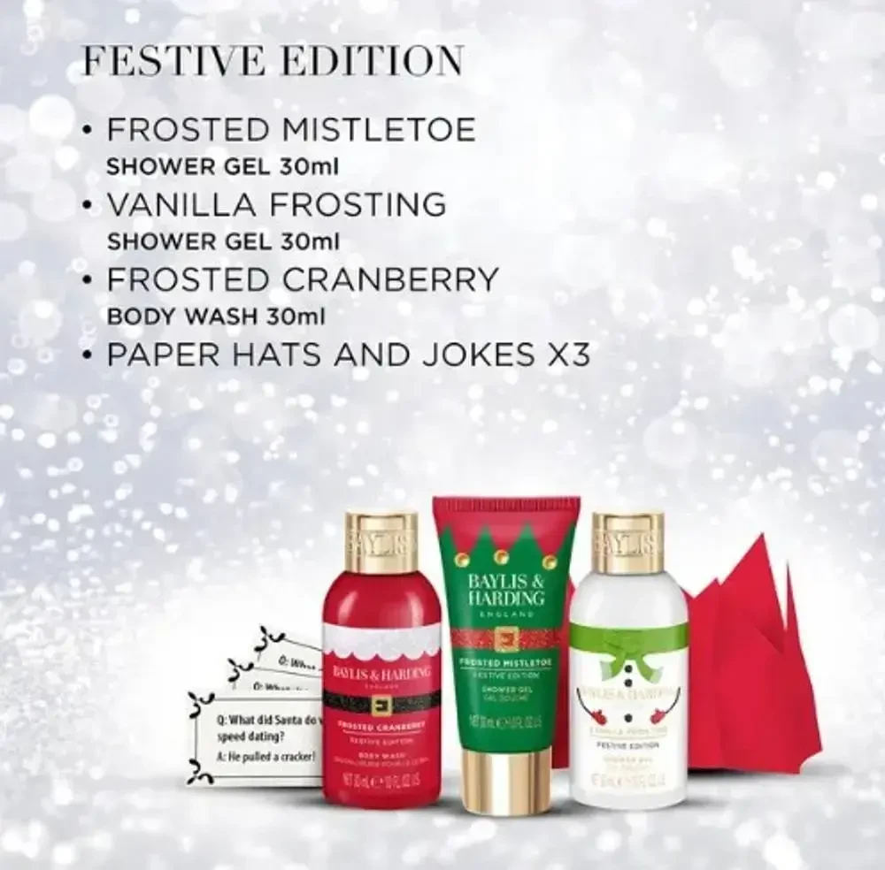 Baylis & Harding Festive Decorative Crackers Gift Set in Clear