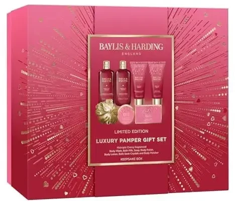 Baylis & Harding Midnight Cherry Luxury Pamper Gift Set in Clear