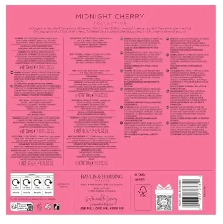 Baylis & Harding Midnight Cherry Luxury Pamper Gift Set in Clear