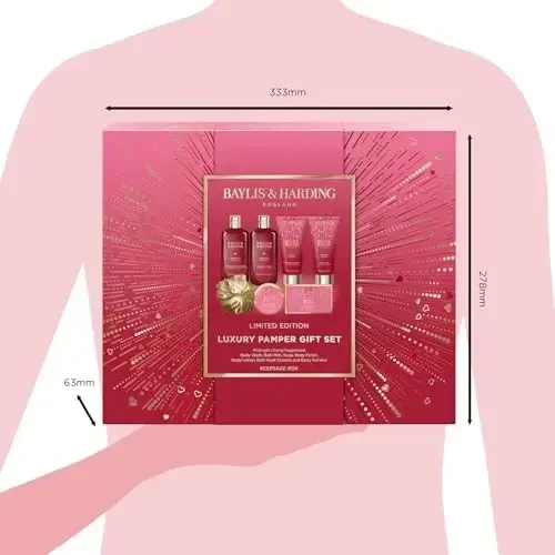 Baylis & Harding Midnight Cherry Luxury Pamper Gift Set in Clear