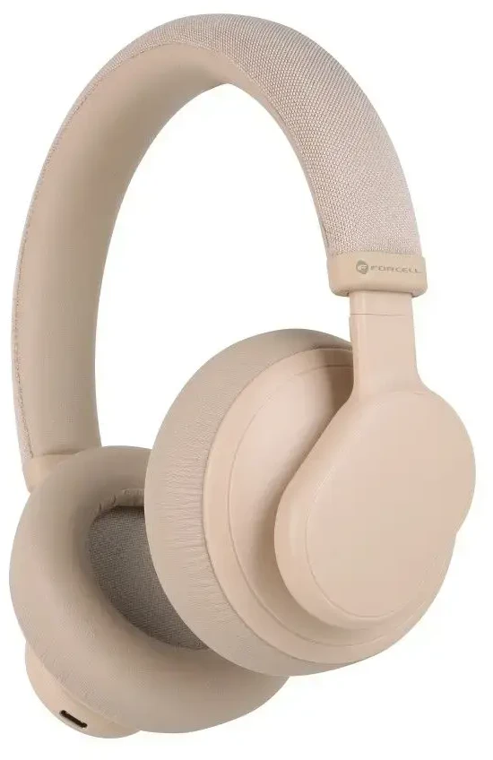 Belaidės ausinės Forcell F-Audio Touch Beat ANC smėlio spalvos