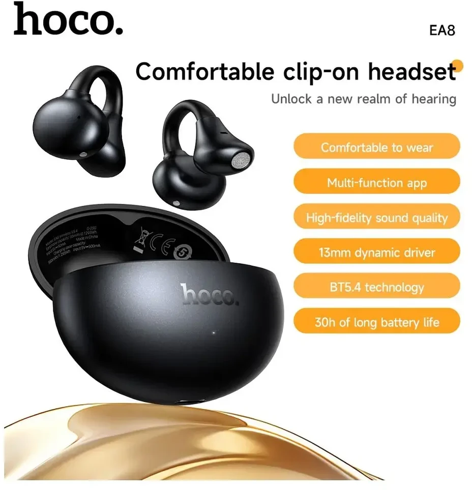 Belaidės ausinės Hoco TWS EA8 metal juodas