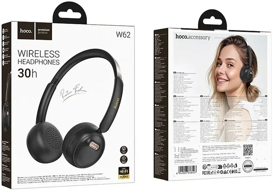 Belaidės ausinės Hoco W62 juodas