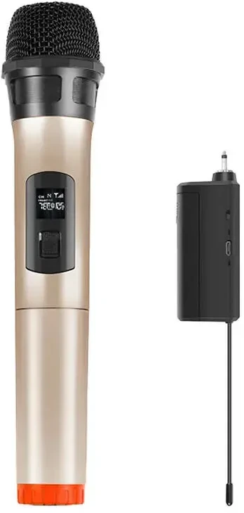 Belaidis UHF dinaminis mikrofonas PULUZ PU628J 3.5 mm (auksinis)