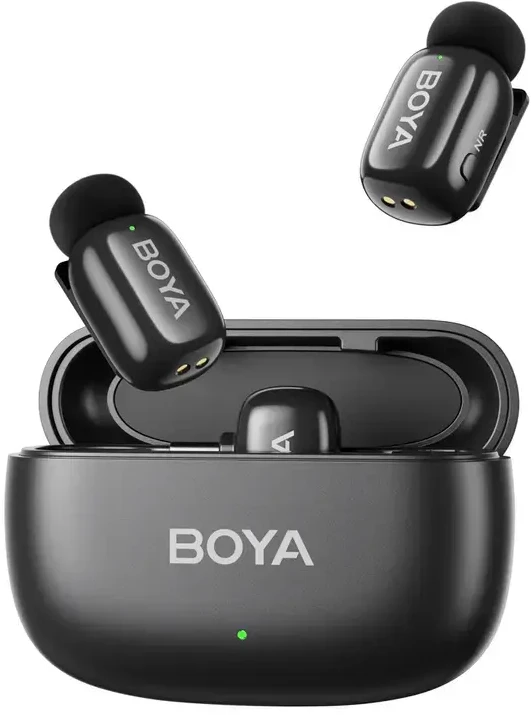 Mikrofony BOYA mini 2-01 belaidės 2.4GHz USB-C - juoda