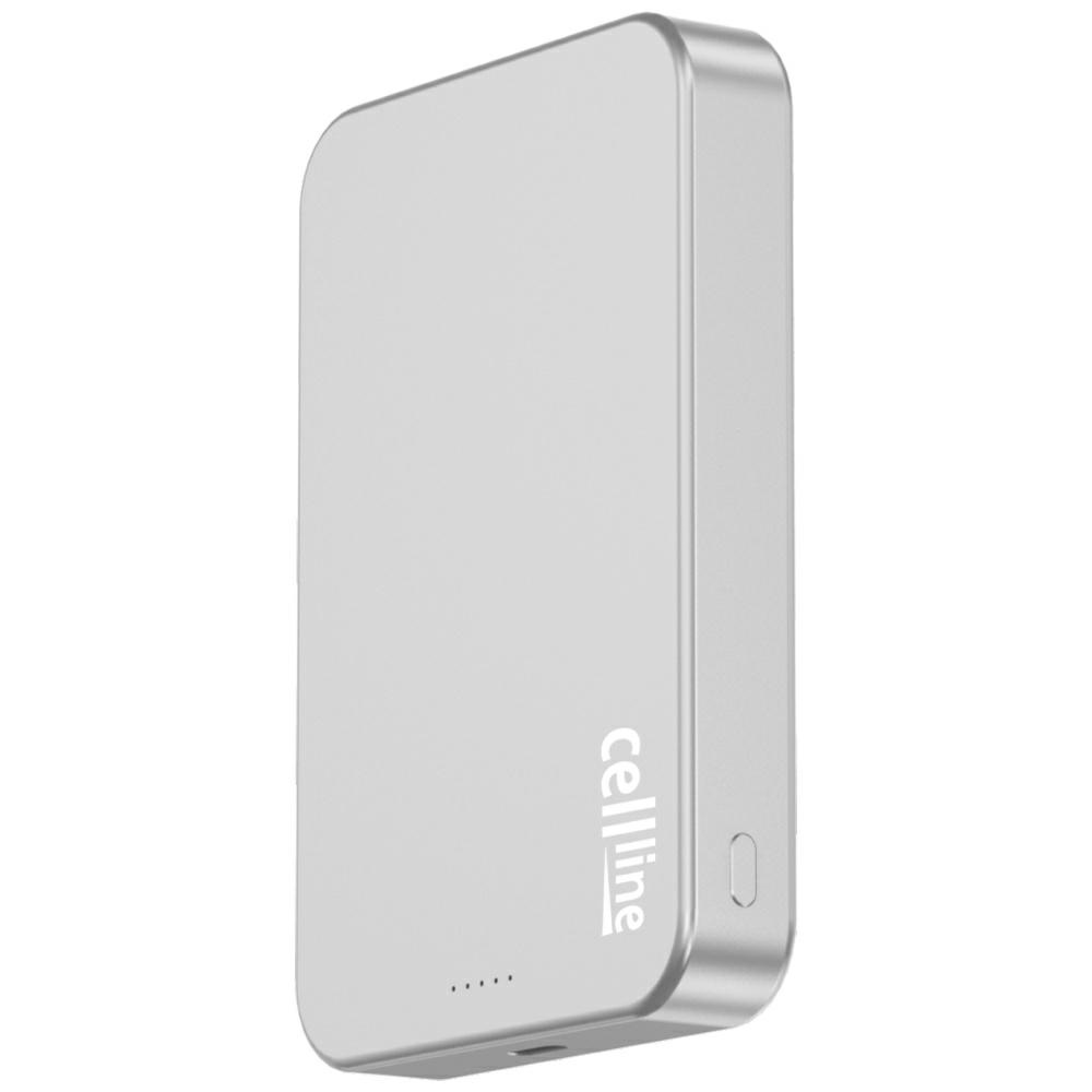 Beline Mini Powerbank Cellline MagSafe 10000mAh Qi2 15W CL-MBP-03 pilkos spalvos Magnetinė belaidė mini Powerbank