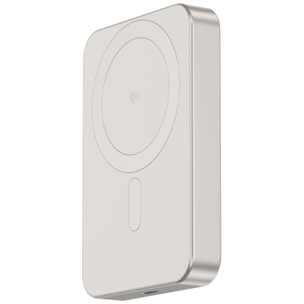 Beline Mini Powerbank Cellline MagSafe 10000mAh Qi2 15W CL-MBP-03 pilkos spalvos Magnetinė belaidė mini Powerbank