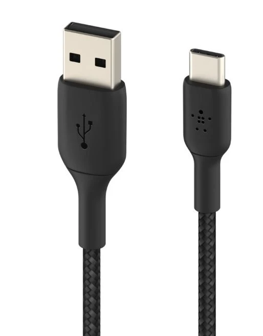 BELKIN BOOST CHARGE USB-A Į USB-C CABLE_BRAIDED, 2M, Juodas