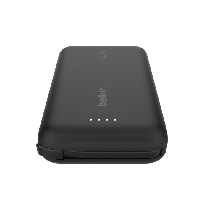 Belkin 10 000 mAh 20W įmontuotas kabelis USB-C juoda