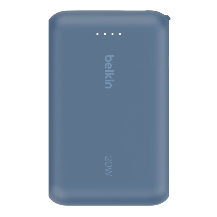 Belkin 10 000 mAh 20W įmontuotas kabelis USB-C mėlyna