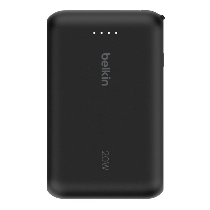 Belkin 10 000 mAh 20W įmontuotas kabelis USB-C juoda