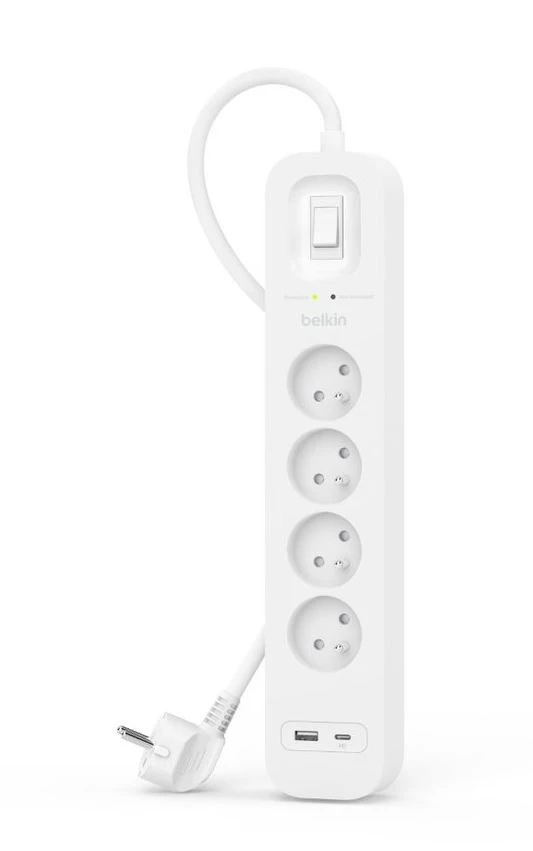 Belkin 525J, 4 prievadų, USB-A, USB-C PD, 2 m