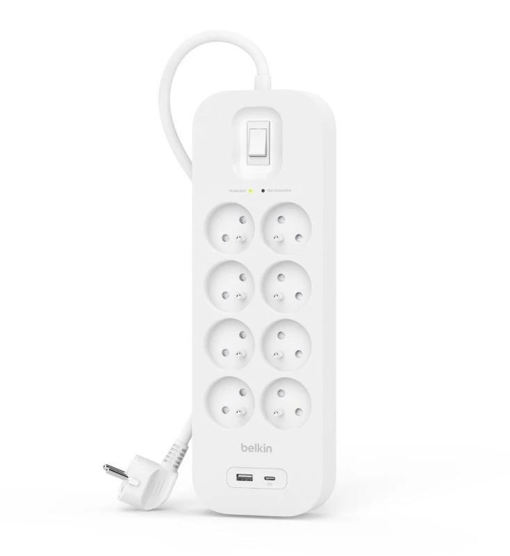 Prailgintuvas - Belkin 8 AC Išvestys, Baltas