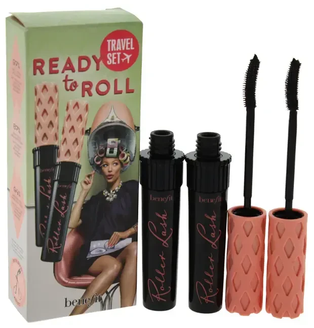 Benefit Ready To Roll Blakstienų tušas Duo Travel Set blakstienų tušų rinkinys, atspalvis: Juodas, 2 x 8,5g