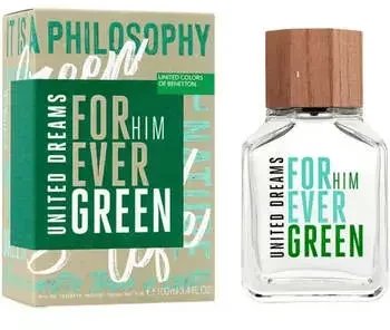 Benetton United Dreams Forever Žalias EDT tualetinis vanduo vyrams, 100 ml