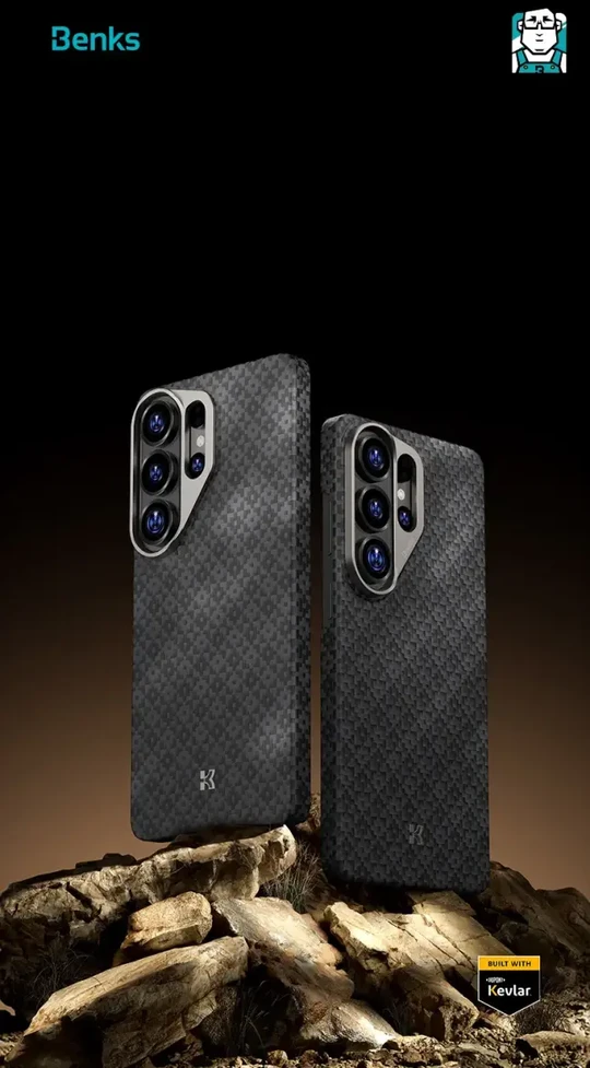 Benks Magnetic Armor Air Armor Grid Kevlar dėklas Metal Frame 600D (E050) skirtas Samsung Galaxy S26 Ultra juodas
