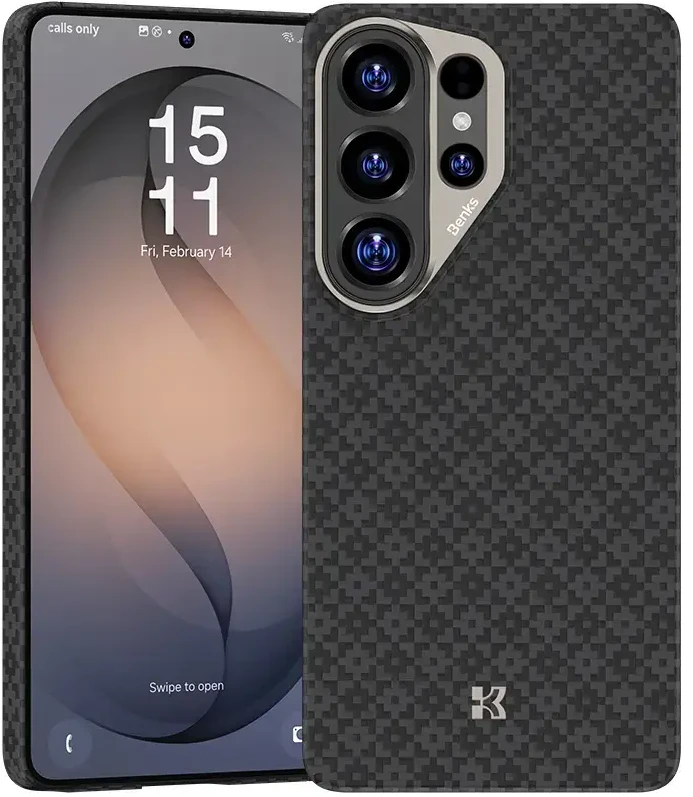Benks Magnetic Armor Air Armor Grid Kevlar dėklas Metal Frame 600D (E050) skirtas Samsung Galaxy S26 Ultra juodas