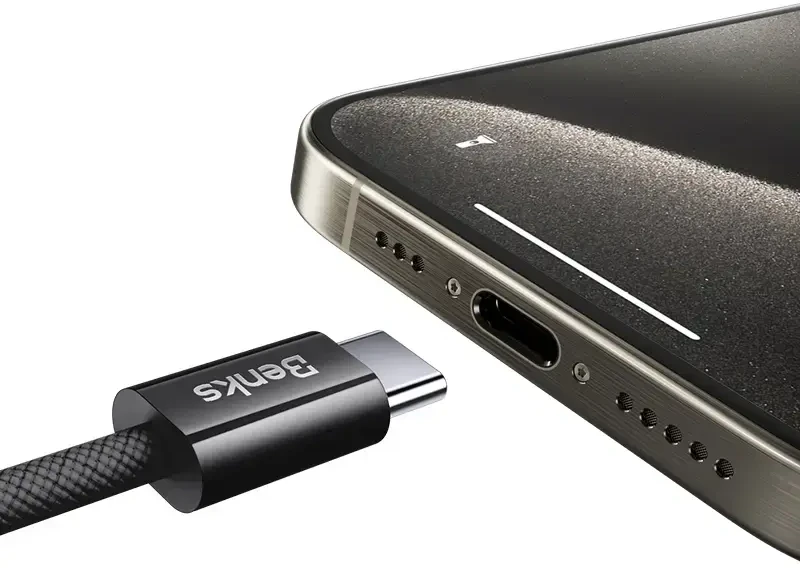 Oem Benks kabelis D46 pintas (C.D.SJ.FC.BK.LA32) – USB-C į Lightning – PD 27W 3A 2 m. juodos spalvos