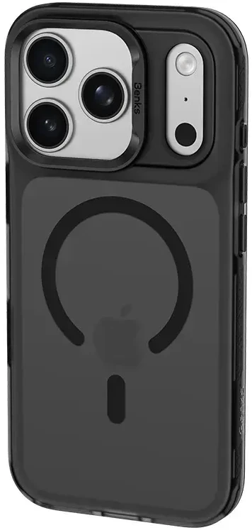Benks Magnetic Lucid Armor dėklas (K070) skirtas Apple iPhone 17 Pro Max juodos spalvos (Camera Control Button)