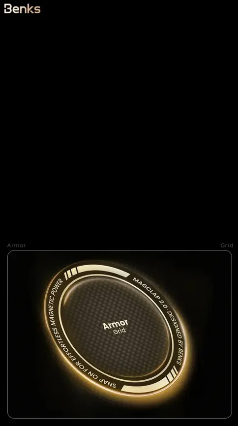 Benks Magnetic Armor Air Armor Grid Kevlar dėklas Metal Frame 600D (0069) skirtas iPhone 17 Pro oranžinis