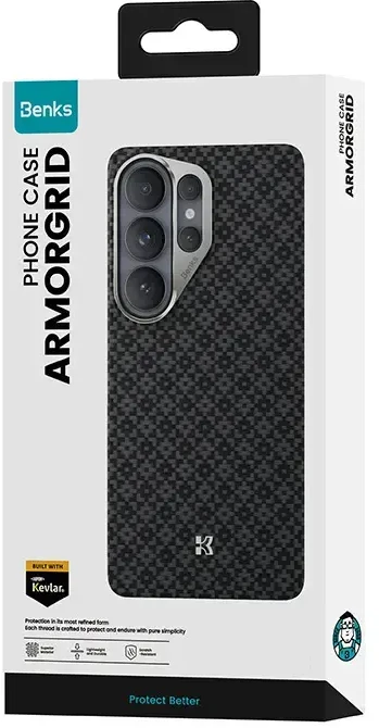 Benks Magnetic Armor Air Armor Grid Kevlar dėklas Metal Frame 600D (E048) skirtas Samsung Galaxy S26 juodas