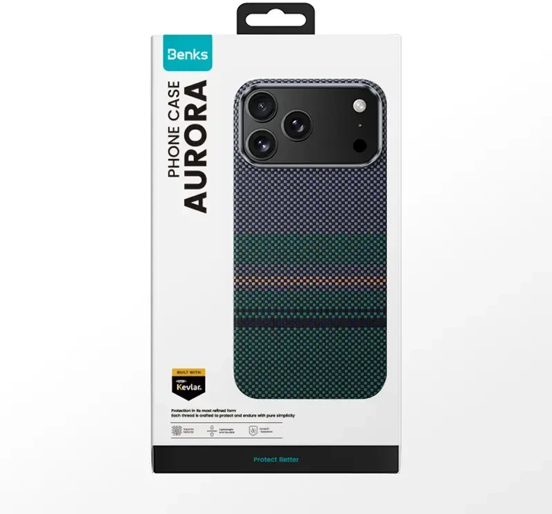Benks Dėklas Magnetic Armor Air Aurora Kevlar 600D (0069), skirtas iPhone 17 Pro
