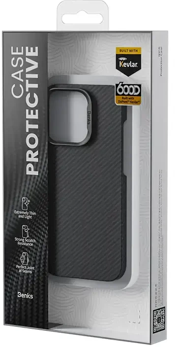 Benks Magnetic Armor Air Kevlar dėklas Metal Frame 600D skirtas Samsung Galaxy S24 juodos spalvos