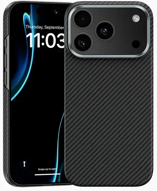 Benks Dėklas Magnetic Armor Air Kevlar Metal Frame 600D (0070) skirtas Apple iPhone 17 Pro Max juodos spalvos