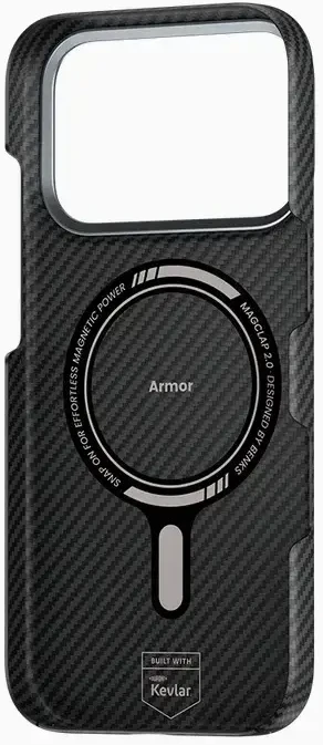 Benks Dėklas Magnetic Armor Air Kevlar Metal Frame 600D (0070) skirtas Apple iPhone 17 Pro Max juodos spalvos