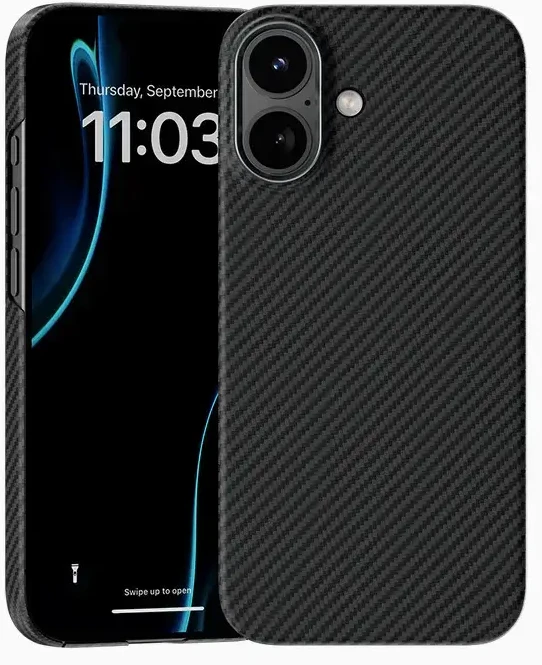 Benks Dėklas Magnetic Armor Air Kevlar Metal Frame 600D (0067) skirtas Apple iPhone 17 juodos spalvos
