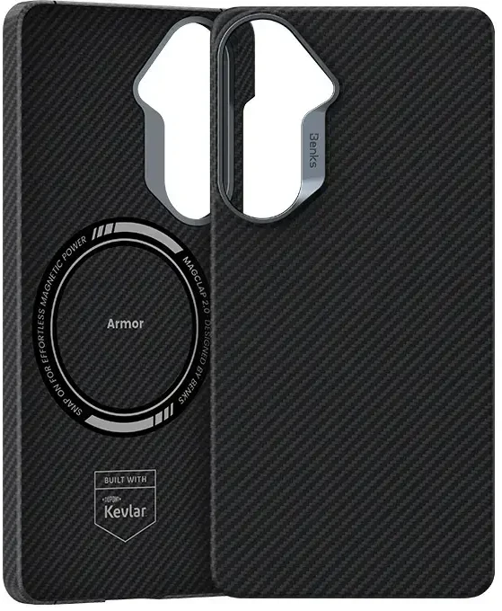 Benks Magnetic Armor Air Kevlar dėklas Metal Frame 600D (J048) skirtas Samsung Galaxy S26 juodas