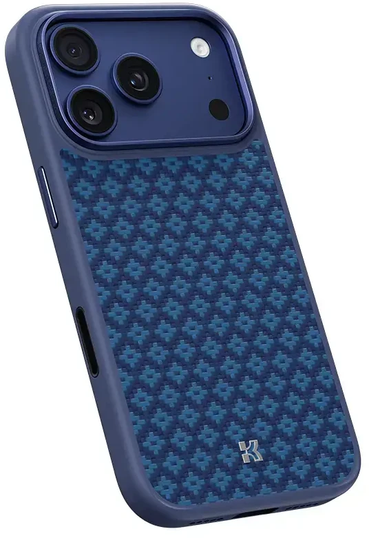 Benks Magnetic Armor Pro Armor Grid Kevlar dėklas Metal Frame 600D (YB69) skirtas iPhone 17 Pro mėlynas