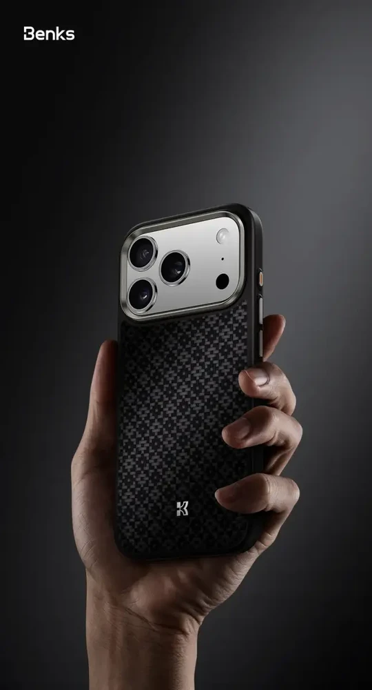 Benks Magnetic Armor Pro Armor Grid Kevlar dėklas Metal Frame 600D (Y069) skirtas Apple iPhone17 Pro juodas