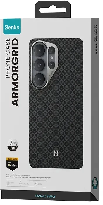 Benks Magnetic Armor Pro Armor Grid Kevlar dėklas Metal Frame 600D (H050) skirtas Samsung Galaxy S26 Ultra juodas