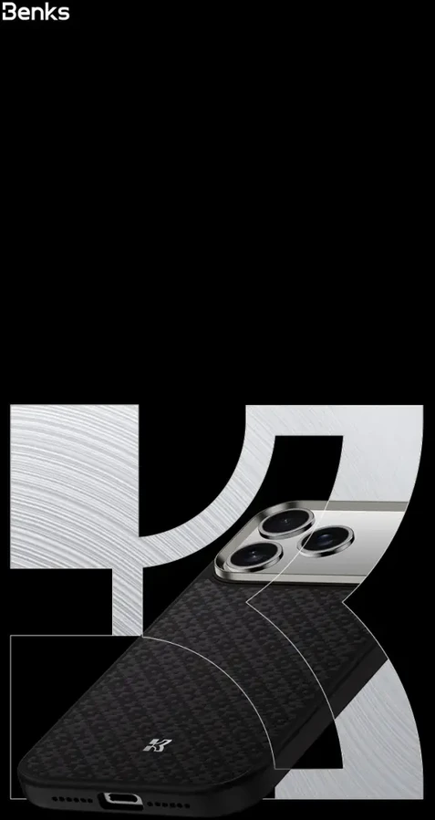 Benks Magnetic Armor Pro Armor Grid Kevlar dėklas Metal Frame 600D (Y069) skirtas Apple iPhone17 Pro juodas