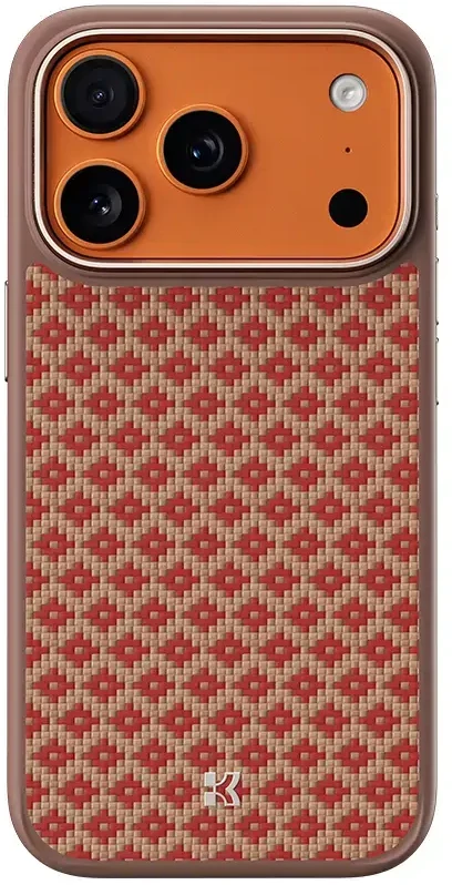 Benks Magnetic Armor Pro Armor Grid Kevlar dėklas Metal Frame 600D (YB69) skirtas Apple iPhone 17 Pro oranžinės spalvos