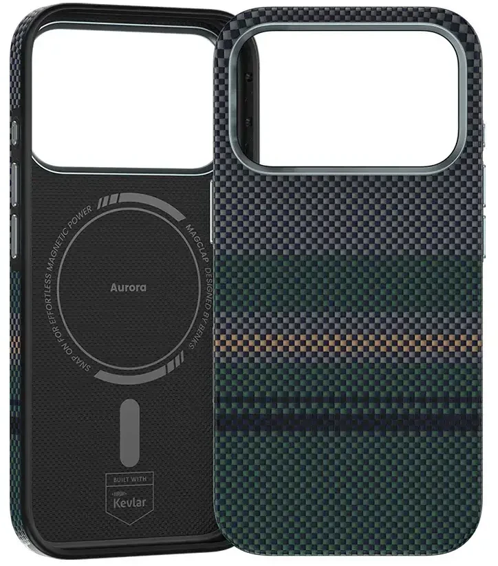 Benks Magnetic Armor Pro Aurora Kevlar 600D dėklas (C069), skirtas iPhone 17 Pro (Camera Control Button)