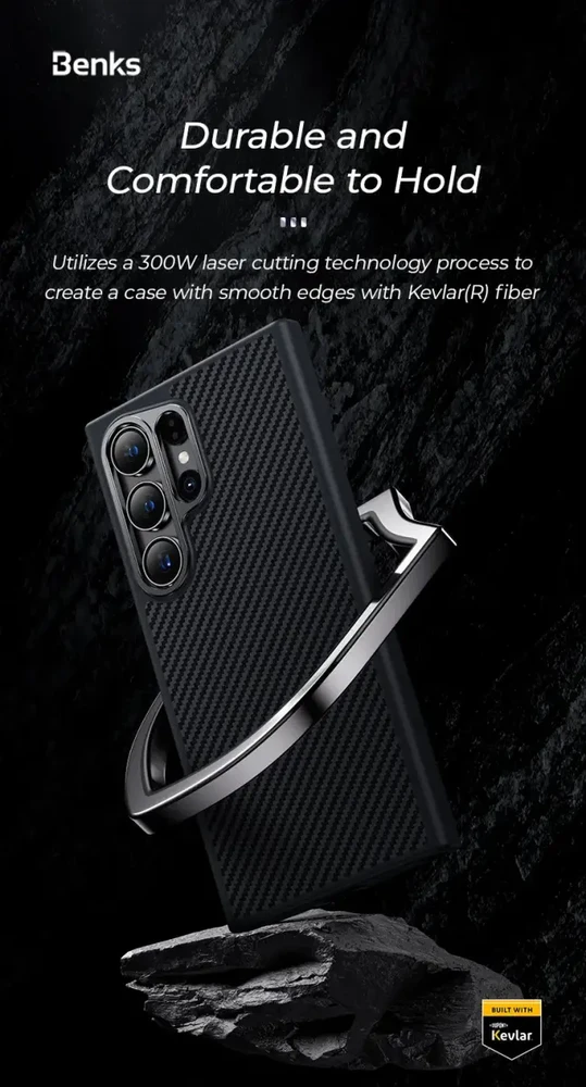 Benks dėklas Magnetic Armor Pro Kevlar 600D (0041) skirtas Samsung Galaxy S24 Plus juodos spalvos