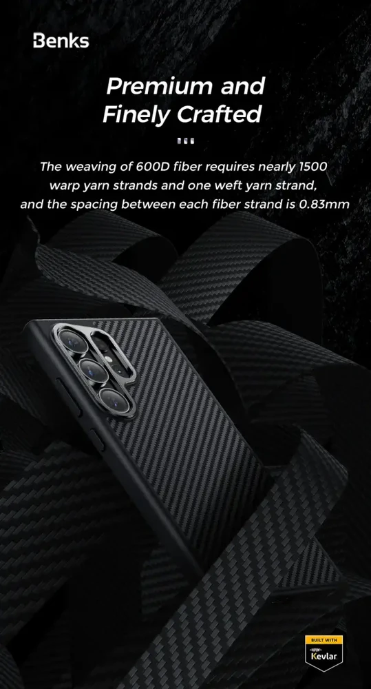 Benks dėklas Magnetic Armor Pro Kevlar 600D (0041) skirtas Samsung Galaxy S24 Plus juodos spalvos
