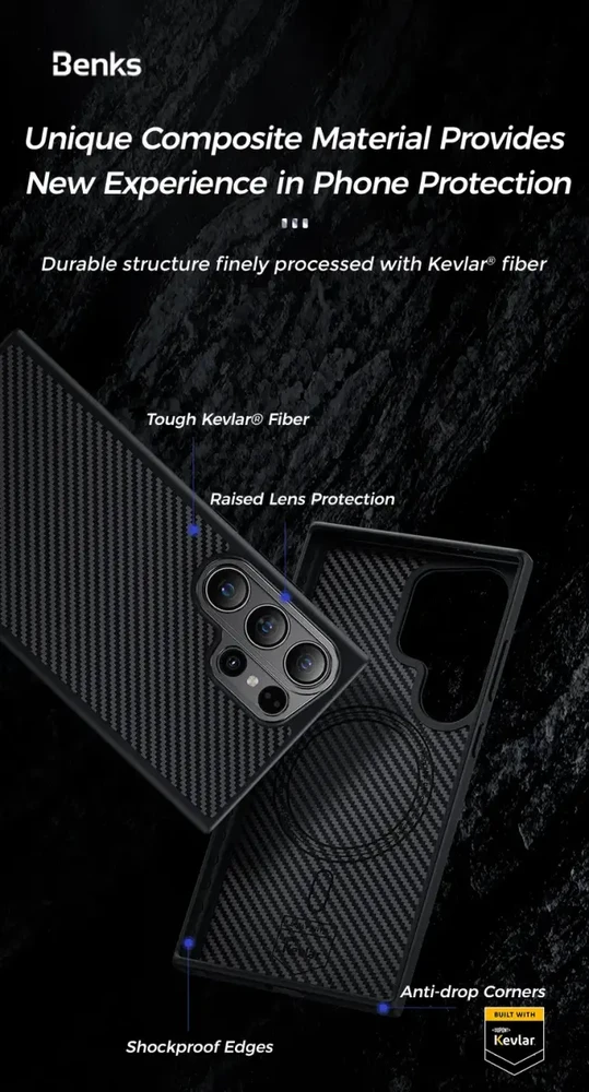 Benks dėklas Magnetic Armor Pro Kevlar 600D (0041) skirtas Samsung Galaxy S24 Plus juodos spalvos