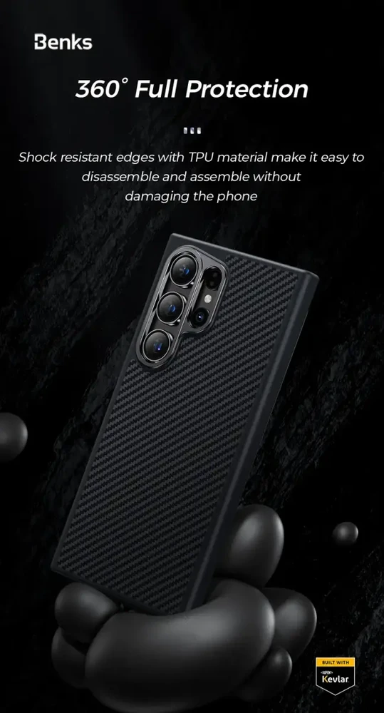Benks dėklas Magnetic Armor Pro Kevlar 600D (0041) skirtas Samsung Galaxy S24 Plus juodos spalvos
