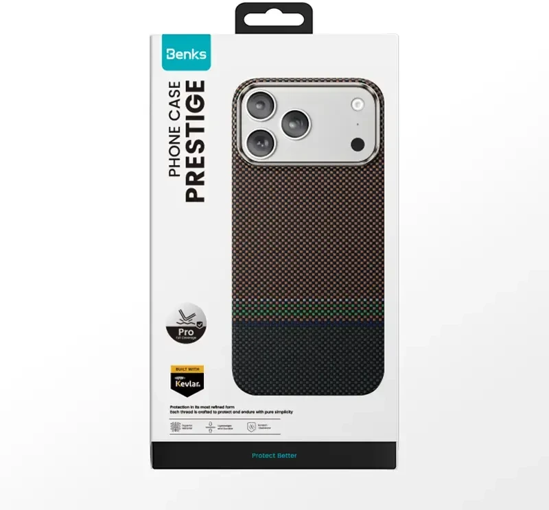 Benks Magnetic Armor Pro Prestige Kevlar 600D dėklas (Y070) skirtas iPhone 17 Pro Max (Camera Control Button)